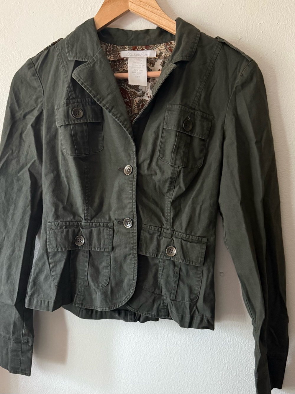 Vintage Charlotte Russe Olive Utility Button-Front Jacket